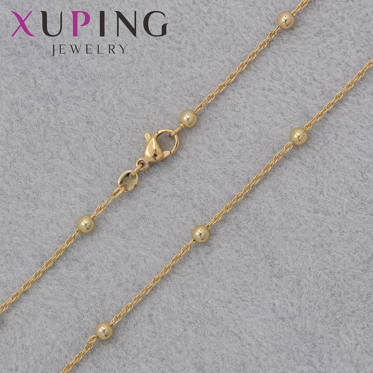 Цепочка Xuping Jewerly длина 55 см ширина 0,5 мм медицинское золото декоративное плетение застёжка карабин