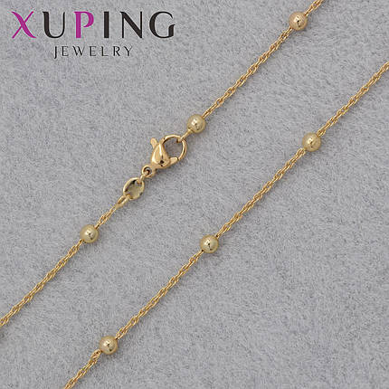 Цепочка Xuping Jewerly длина 55 см ширина 0,5 мм медицинское золото декоративное плетение застёжка карабин, фото 1