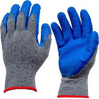 Від 12 шт. Рукавички робочі прогумовані 3600 сірі із синім обливом купити дешево оптом в інтернет-магазині