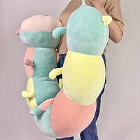 Мягкая игрушка подушка Гусеница, длинная плюшевая детская игрушка антистресс, 145 см, Голубой