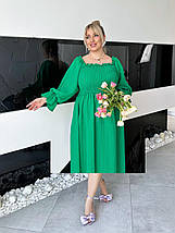 Сукня з натуральної тканини з довгими рукавами норма + батал, фото 2