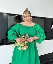 Сукня з натуральної тканини з довгими рукавами норма + батал, фото 3