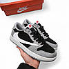 Чоловічі кросівки Nike Air Jordan 1 Retro Low Travis Scott Cactus Jack (Сірі) Найк Джордан Тревіс Скотт нубук замша, фото 6