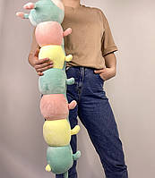 Мягкая игрушка-подушка ГУСЕНИЦА, длинная плюшевая детская игрушка антистресс 105 см, голубой