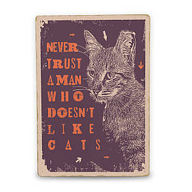 Дерев'яний постер Любов до котів А5