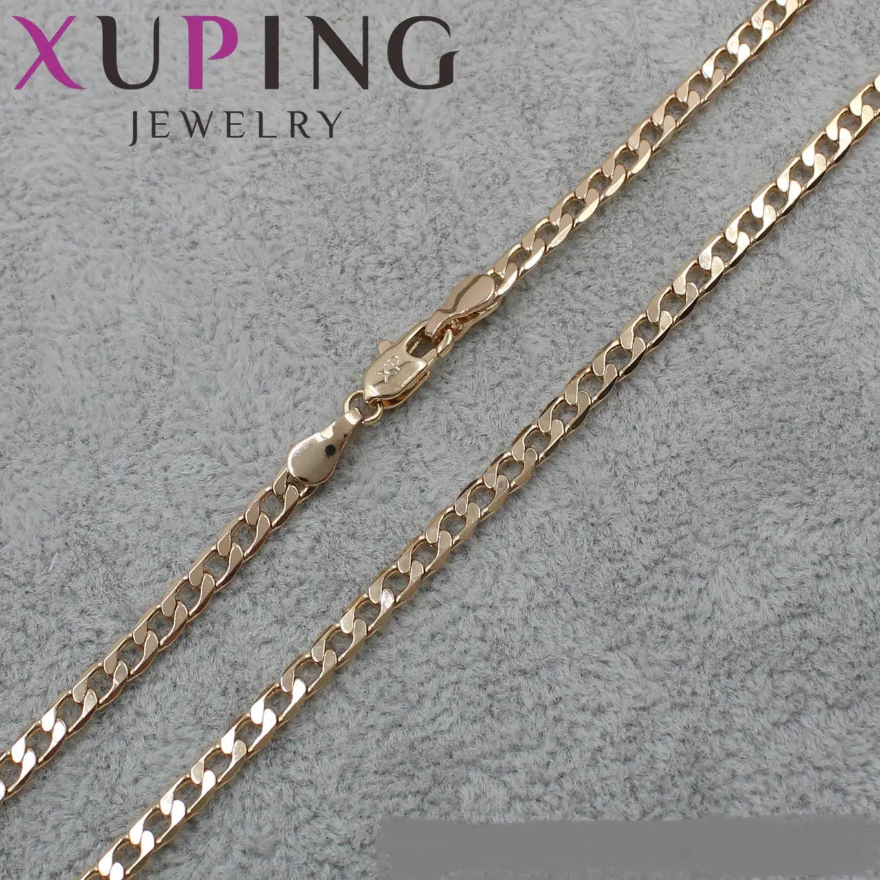 Цепочка Xuping Jewerly длина 50 см ширина 3 мм медицинское золото панцирное плетение застёжка карабин