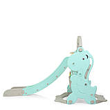 Гірка з гойдалкою Bambi YG2020-2-4 та баскетбольним кільцем Сіро-м'ятний (Ш120-г175-в106см), фото 3