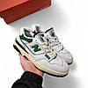 Чоловічі кросівки New Balance 550 White Green (Білі з зеленим) Взуття Нью Беланс 550 шкіряні демісезоні, фото 3