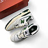 Чоловічі кросівки New Balance 550 White Green (Білі з зеленим) Взуття Нью Беланс 550 шкіряні демісезоні, фото 5