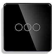 Розумний вимикач з WiFi + BLE 1DAL | Сенсорний Чорний, 3 сенсора, З нулем (G86D-SW3G.WF.BL), фото 2