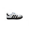 Жіночі кросівки Adidas Samba Vegan White Gray кеди Адідас Самба білі з сірим низькі, фото 9