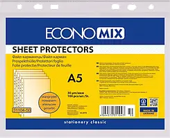 Файли для документів пластикові (А5+, матові, 30мкм, 100шт) Economix E31104-50