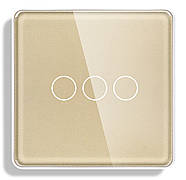 Розумний вимикач з WiFi + BLE 1DAL | Сенсорний Золото, 3 сенсора, З нулем (G86D-SW3G.WF.GD), фото 2