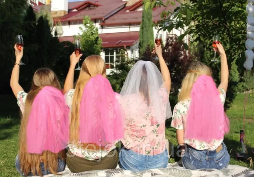 Фата на дівич-вечір "Рожева" (1 шт.), фото 1