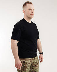 Тактична футболка Вольф бавовна + cool max MILIGUS чорна Футболка тактична бавовняна чоловіча для активностей, полювання