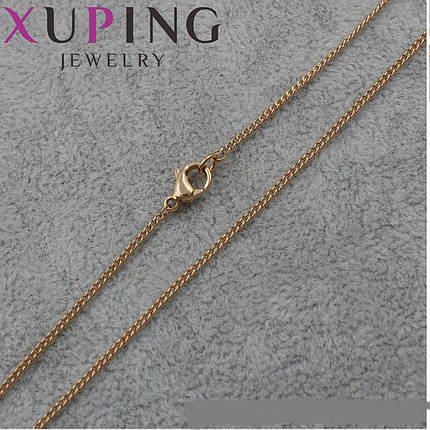 Цепочка Xuping Jewerly длина 45 см ширина 0.5 мм медицинское золото плетение панцирь застёжка шпрингель, фото 1