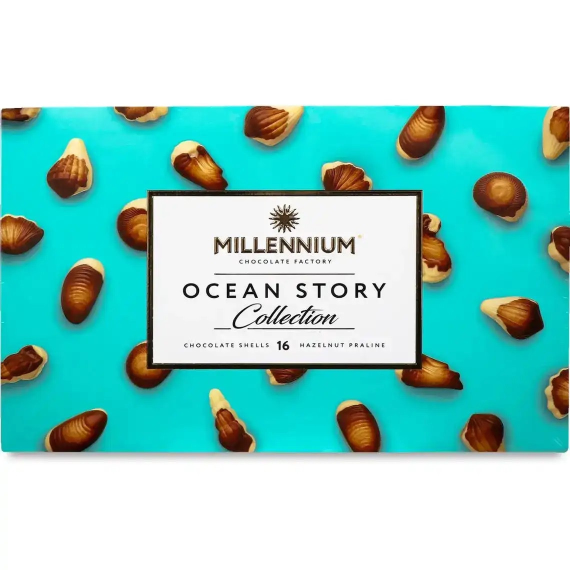 Шоколадні цукерки з горіховим праліне Millennium Ocean Story 170 грамів у подарунковій коробці