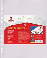 Файли для документів пластикові (А4+, глянсові, 50мкм, 100шт) Optima Premium O35103