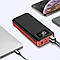 Повербанк 30000mah, 2хUSB, Type-C, Lighting, KL112, Червоний / Powerbank / Повербанк з ліхтариком, фото 5
