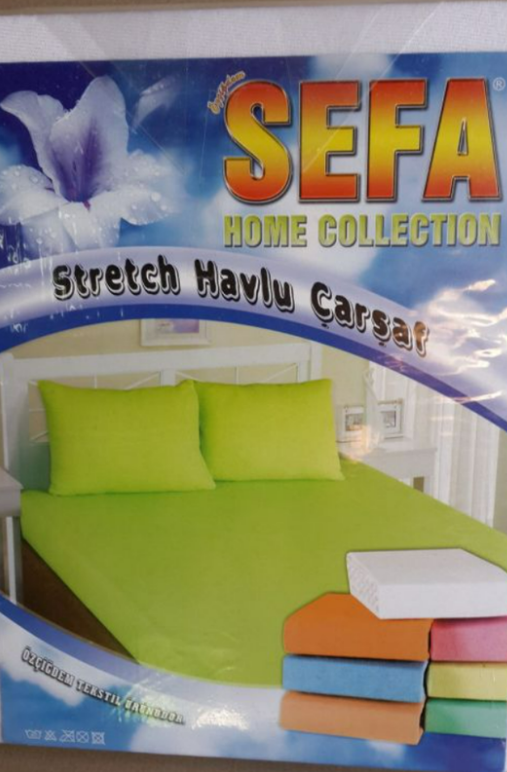 Велике натяжне простирадло 180х200 на матрац махрове, простирадло на резинці однотонне з наволочками Салатовий, фото 1