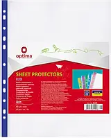 Файли для документів із кольоровим корінцем (А4+, глянсові, 40мкм, 20шт) Optima Lux O35109-02
