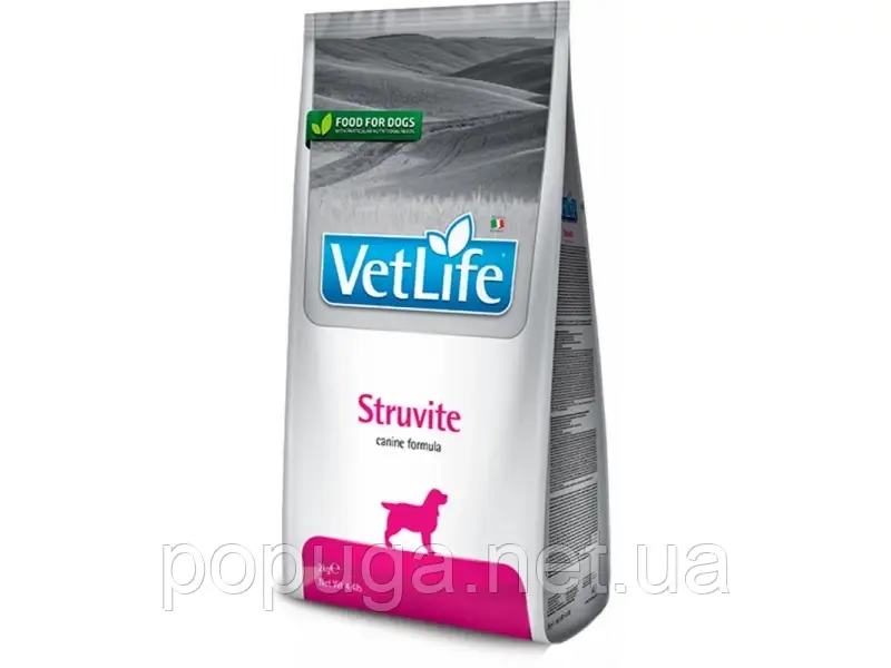 Farmina (Фарміна) Vet Life Struvite сухий лікувальний корм для собак при МКХ для розчинення струвітних уролітів 2кг