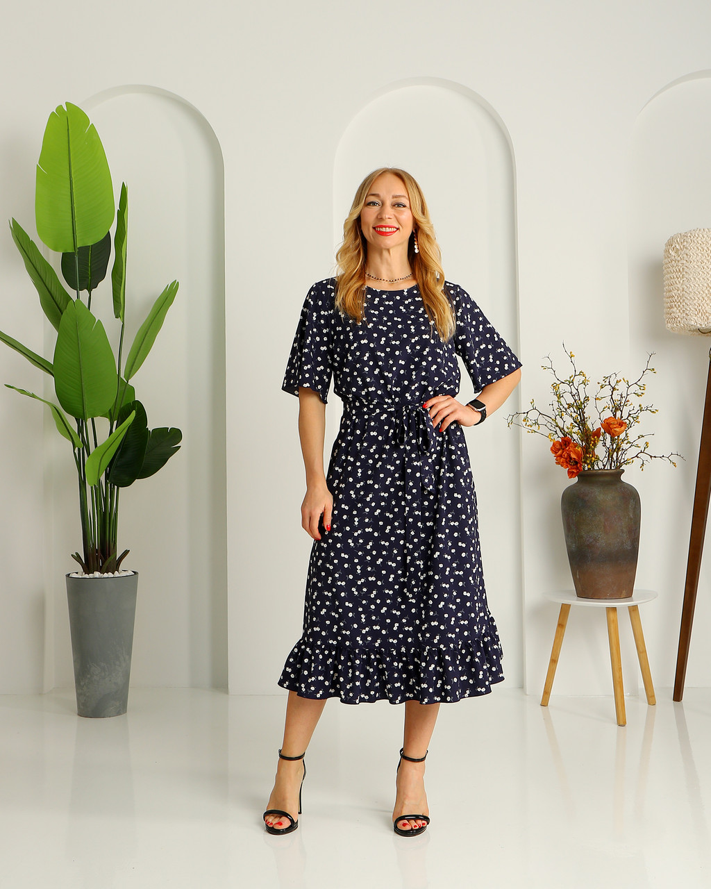 Сукня вільного крою софт синя