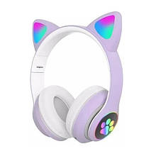 Бездротові навушники Cat Ear VZV-23M Bluetooth з підсвіткою фіолетовий
