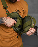 Сумка на плече тактична рюкзак однолямковий silver knight олива ВН11057, фото 5