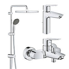 Набір змішувачів 3 в 1 для ванної кімнати Grohe QuickFix Start M-Size UA202305RM