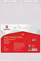 Файли для документів пластикові (А3+, глянсові, 40мкм, 50шт) Optima O35113