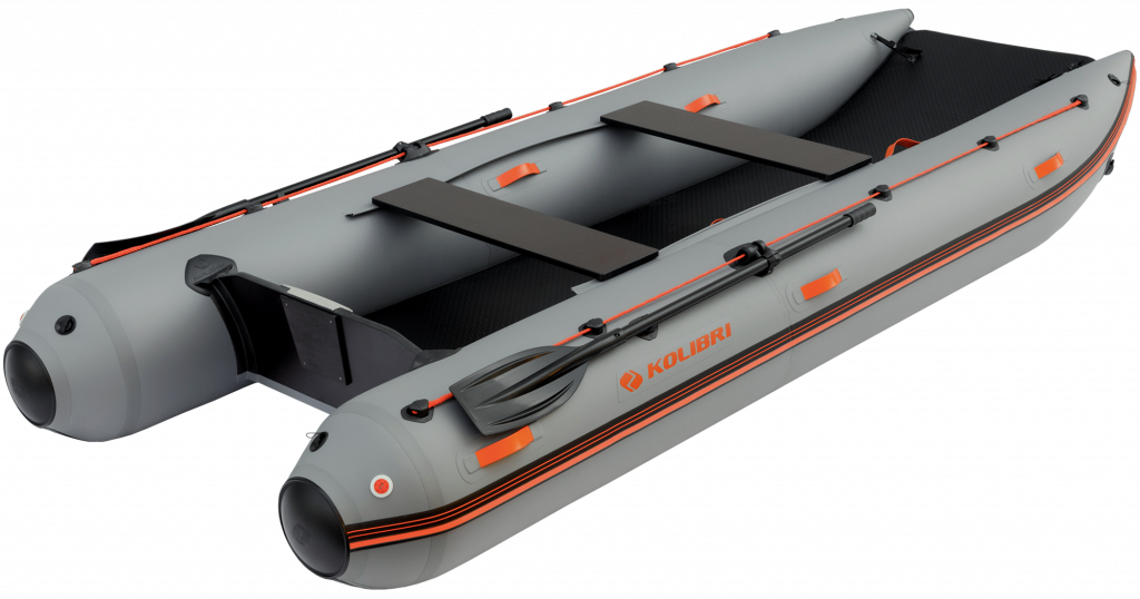 Надувний човен - катамаран ПВХ Kolibri КМ-420CM AirDeck. Купити надувний човен Колібрі 420 моторний катамаран