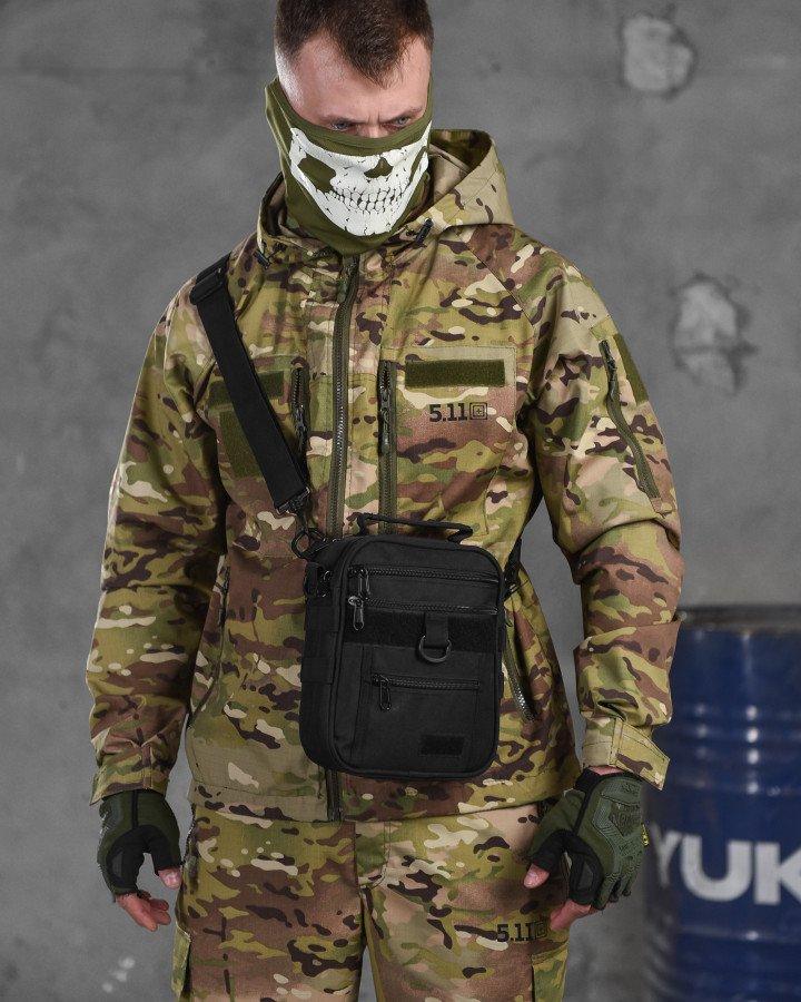 Сумка тактична багатоцільова через плече SILVER KNIGHT 3л black ВТ1029
