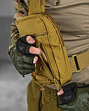 Сумка-слінг тактична з однією лямкою SILVER KNIGHT coyot ВТ6749, фото 7