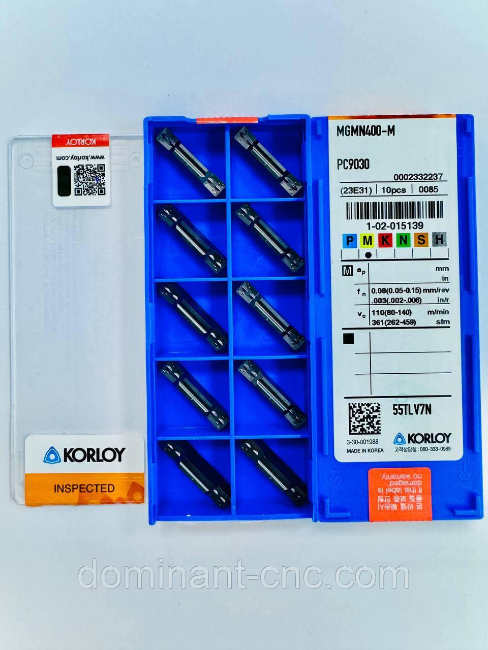Твердосплавная пластина відрізна (канавочна) KORLOY MGMN400-М PC9030