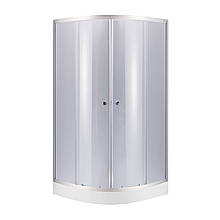Душова кабіна Lidz Latwa SC90x90.SAT.LOW.GR (LLSC9090SATLOWGR2) з піддоном Lidz Kupala ST90x90x16