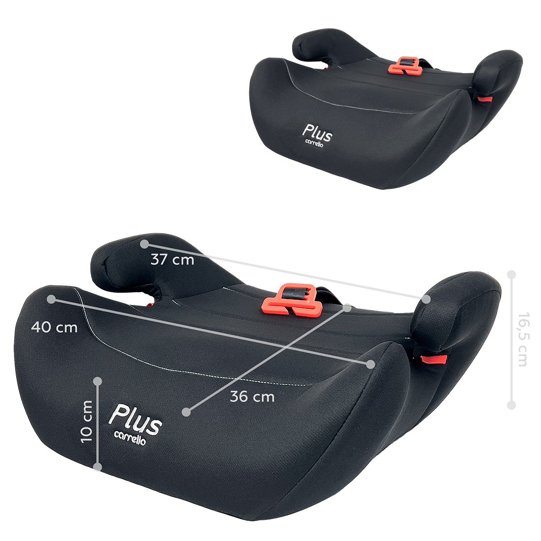 Автокрісло-бустер Carrello Plus CRL-11804/2 від 15 до 36 кг з направляючим ременем, Space Black