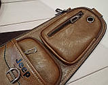 Сумка чоловіча через плече, коричнева, фото 2
