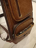 Сумка чоловіча через плече, коричнева, фото 5