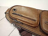 Сумка чоловіча через плече, коричнева, фото 6