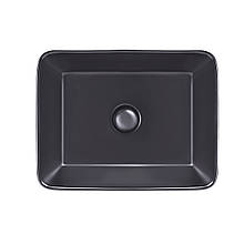 Умивальник (раковина-чаша) Qtap Tern з донним клапаном QT172074MBMB Matt Black