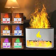 Зволожувач повітря аромадифузор Flame Aroma Diffuser нічник сільяна лампа з імітацією полум'я й резервуаром