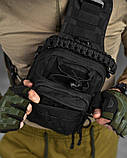 Тактична сумка нагрудна paracord black МС8539, фото 3