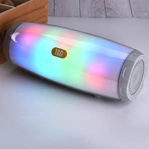 Портативна бездротова Bluetooth-колонка TG-165C LED з RGB-підсвіткою grey, фото 3