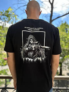 Футболка "Не стоит бегать от снайпера", Чорний, S