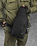 Рюкзак тактичний (Сумка-слінг) SILVER KNIGHT black k6 3-0, фото 5