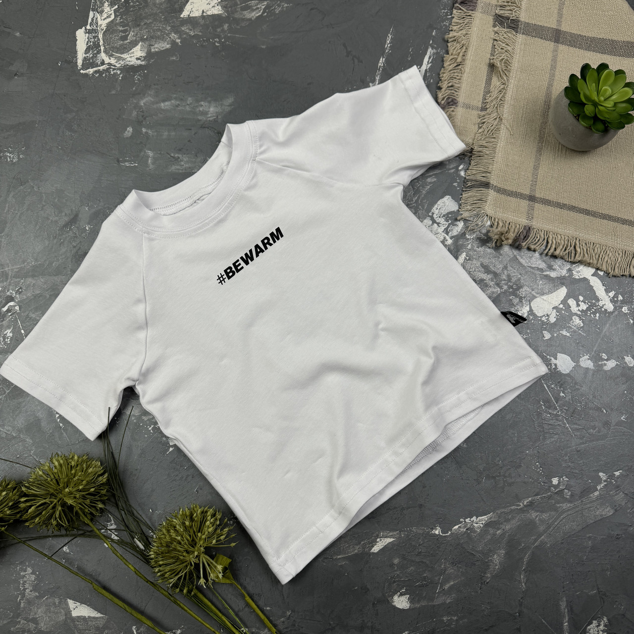 Дитяча футболка реглан #BEWARM біла