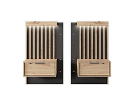 Тумби приліжкові 2 шт. в спальню Tally (Italy) 1S/51 Perfect Home Дуб артизан + Антрацит