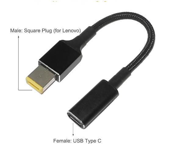 Кабель для заряджання ноутбука Type-c female to USB pin male ( Type-c - гніздо / USB pin - штекер )