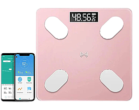 Смарт-ваги Smart Scale Bluetooth A1 pink розумні підлогові фітніс ваги 180 кг
